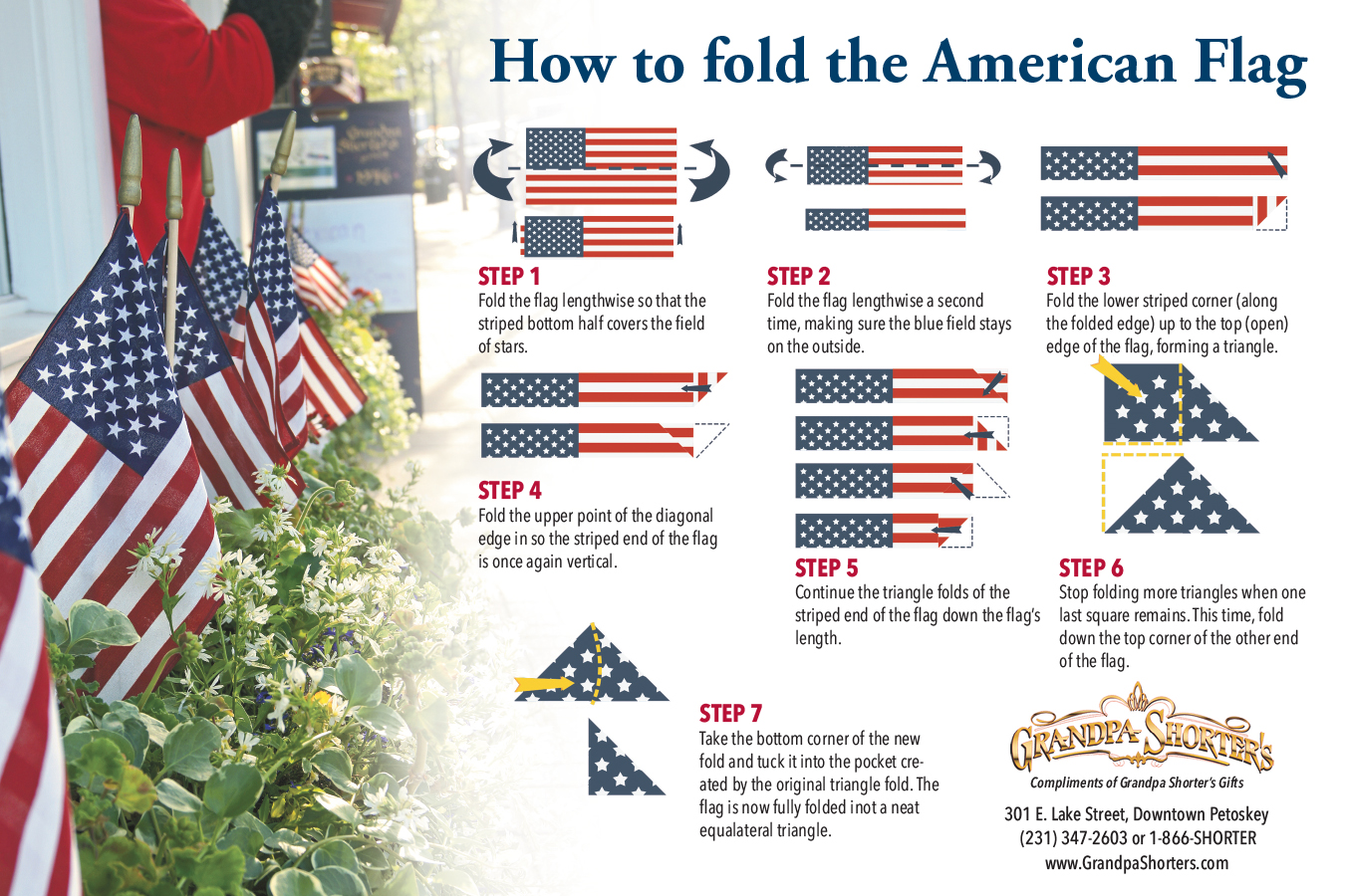 How to fold the american flag step by store step