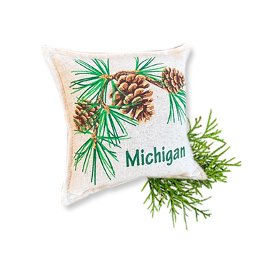 Balsam Fir Pillow - Michigan Cone & Tassle