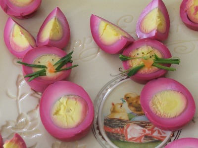 Easter Bunnies Made with hard-boiled eggs. 