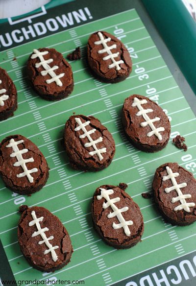 Grandpa Shorter's Touchdown Football Brownies Snack Treat Game Day 