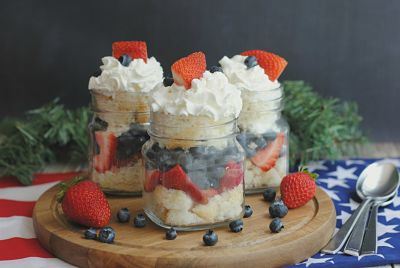 Red, White and Blue Trifle