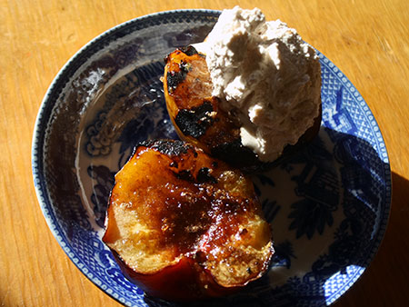 Grilled Peaches with Honey Cinnamon Whipped Cream
