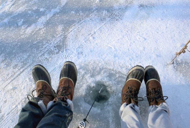 Michiganders can Adapt 
to Anything - Ice Fishing is a Popular Northern Michigan Pastime