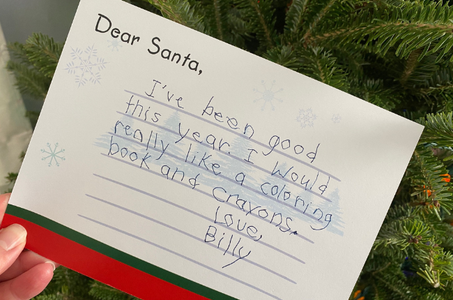 Santa's Elves at Grandpa Shorter's Gifts will sort through the children's letters, cards, and artwork. And if there is a return address included, Santa Clause will write back to every child.