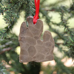 Lower Peninsula Michigan Petoskey Stone Ornament E