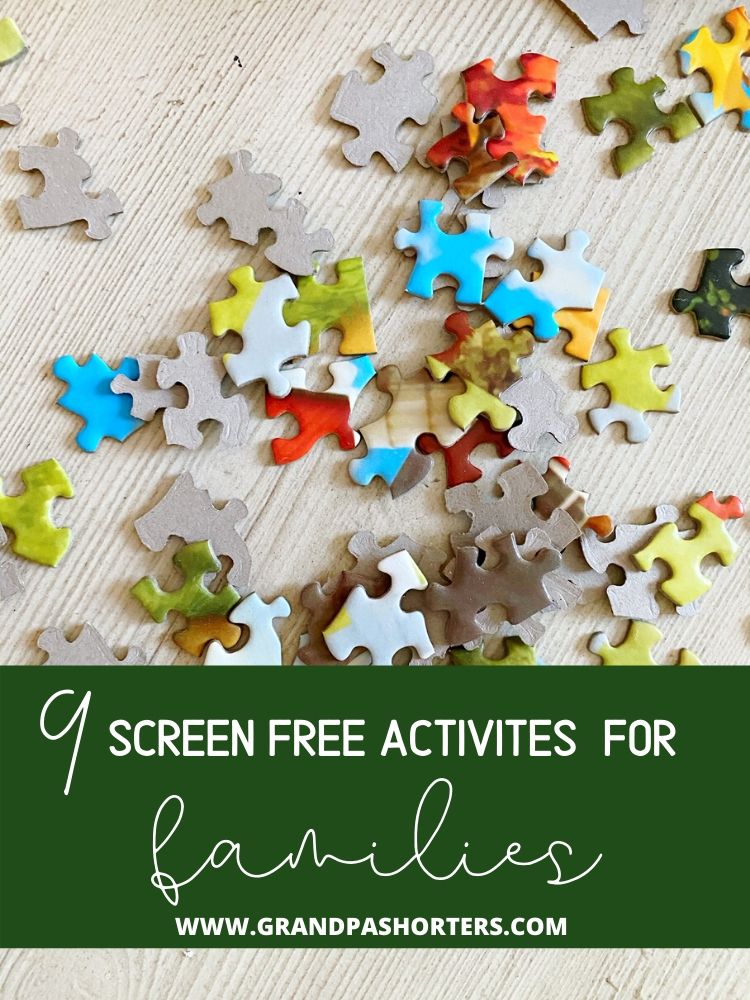 9 Screen Free activites for families from Grandpa Shorter's Gifts in Petoskey, MI