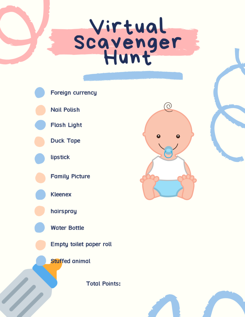 Virtual Baby Shower Scavanger Hunt