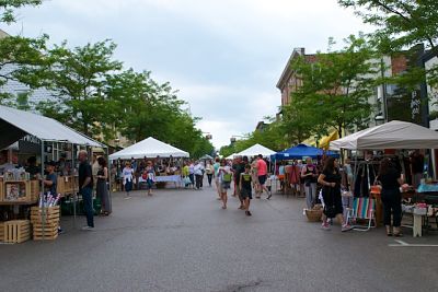 Downtown Petoskey Sidewalk Sales Shopping Grandpa Shorter's