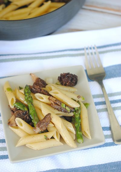 Simple Morel & Asparagus Pasta Ingredients