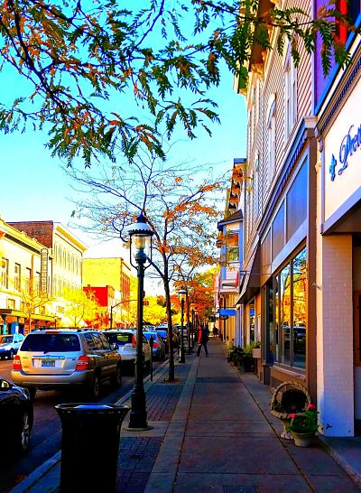 Downtown Petoskey Michigan in the fall