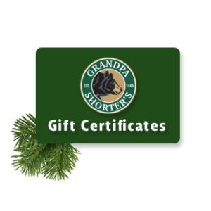 Grandpa Shorters Gift Card Gift Certificate Up North Gift Shop