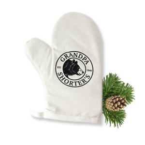 Grandpa Shorter's Oven Mitt Cream Bear Logo Pots Pans