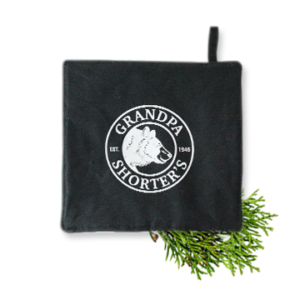 Grandpa Shorter's Black Hot Pad Trivet Pots Pans Oven Bear Logo