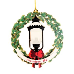 Petoskey Gaslight Wreath Ornament Updated picture - no background