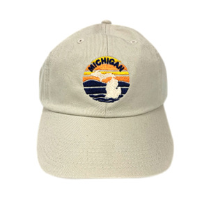 Embroidered Michigan Cap Tan Embroidered Hat