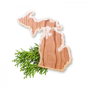 Wooden Lower Peninsula Michigan Sticker
