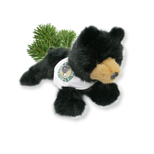 Carlos the Bear Grandpa Shorter's Mascot Black Bear White Bandana Stuffed Animal