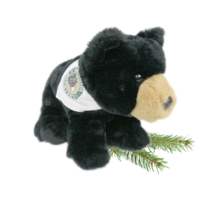 Carlos the Bear Grandpa Shorter's Mascot Black Bear White Bandana Stuffed Animal