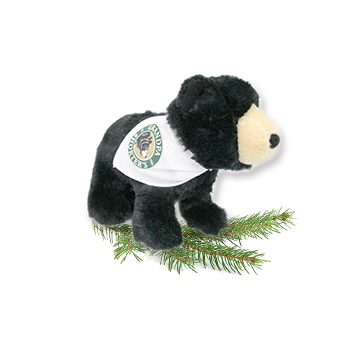 Tiny Carlos the Black Bear Grandpa Shorter's Gifts Stuffed Animal with White Bandana