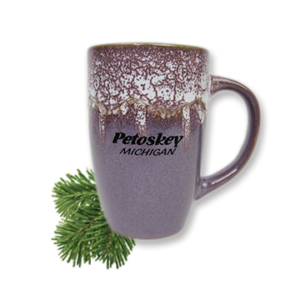Tall Purple Ceramic Petoskey Michigan Mug