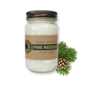 Large Mason Jar Pine Needles Soy Candle Back_Grandpa Shorter's