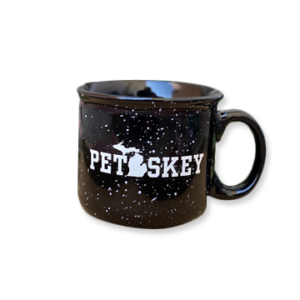 Petoskey Michigan Camp Style Mug - Black
