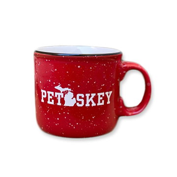 Petoskey Michigan Camp Style Mug - Red