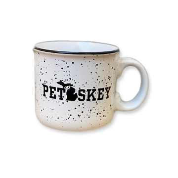 Petoskey Michigan Camp Style Mug - White