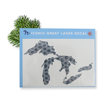 Iconic Great Lake Decal Petoskey Stone Front