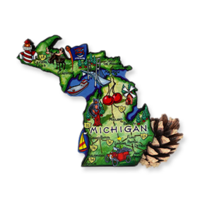 State of Michigan Collage Magnet