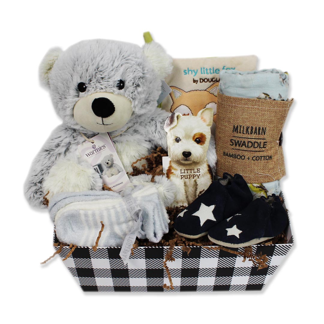 Custom New Baby Boy Gift Basket