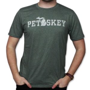 Petoskey Michigan T-Shirt - Heather Military Green