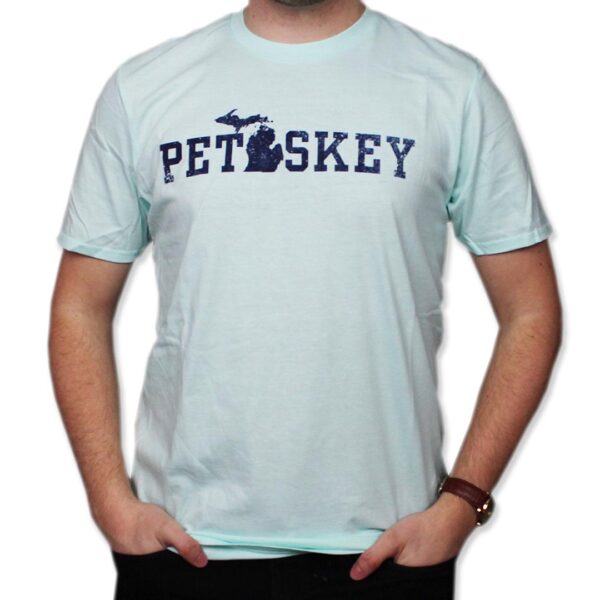 Petoskey Michigan T-Shirt - Heather Teal Ice