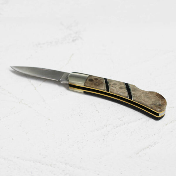 Petoskey Stone Pocket Knife - Black Stripes - Image 4