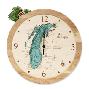 Lake Michigan Nautical Wood Clock