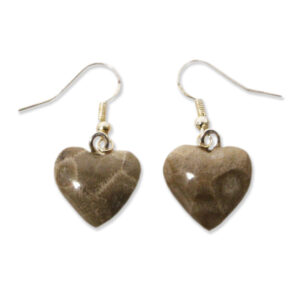 Petoskey Stone Heart Earrings