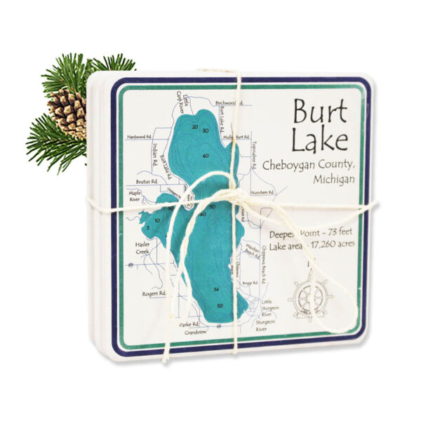 Burt Lake Stone Coasters