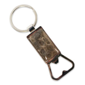 Petoskey Stone Bottle Opener Keychain E