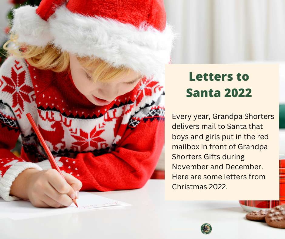 Letters to Santa turned in to Grandpa Shorters Gifts in Petoskey MI