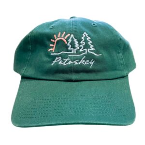 Petoskey Sunset Embroidered Hat - Dark Green