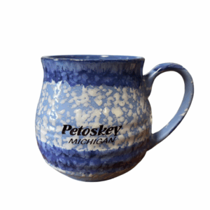 Petoskey Michigan 18oz Drip Glaze Blue Belly Mug