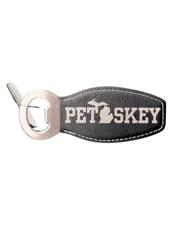 Black & Silver Petoskey Bottle Opener Magnet