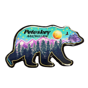 Petoskey Michigan Bear Silhouette Magnet – 4"