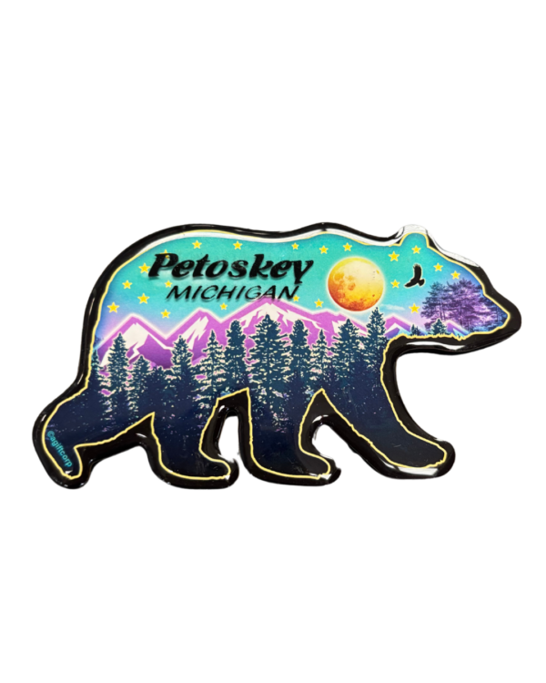 Petoskey Michigan Bear Silhouette Magnet – 4"