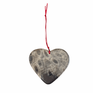 Heart Petoskey Stone Ornament
