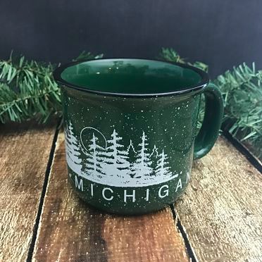 Green Michigan Campfire Mug