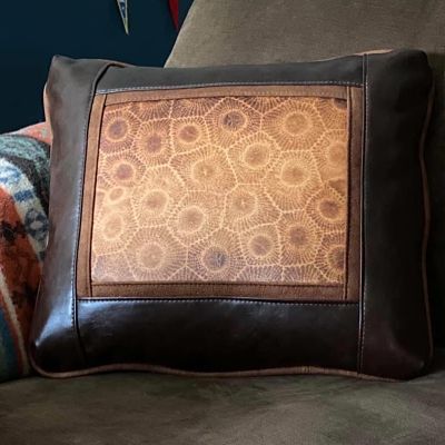 Petoskey Stone Leather Pillow